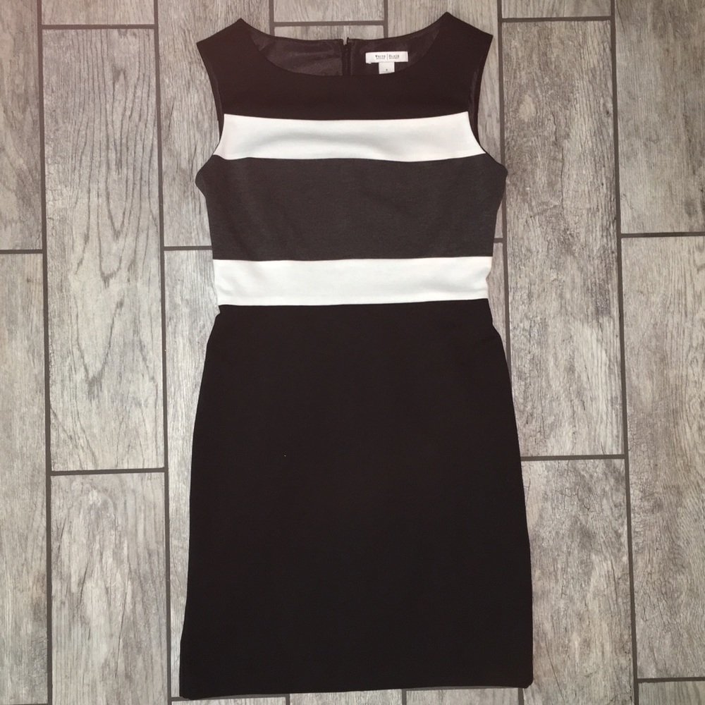 New! WHBM Dress Sz. 4 Black White Grey NWT